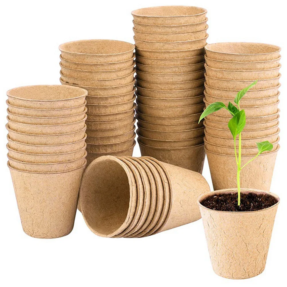 

Peat Pots Seed Starter,Plant Grow Pot Nursery Cup Starters Garden Flower Pots Herb Kit Biodegradable Home Gardening
