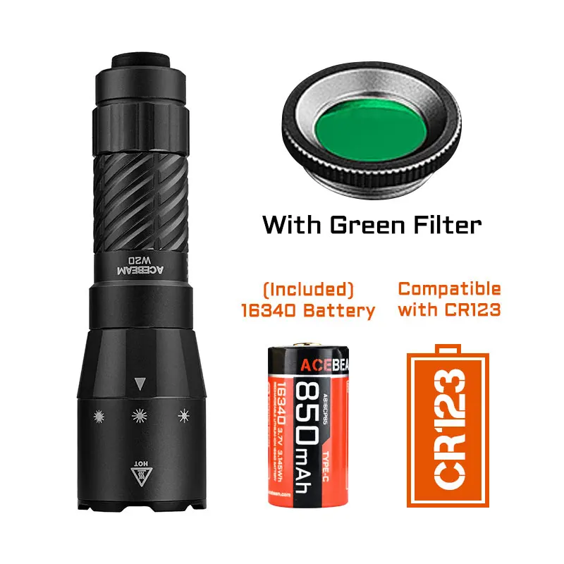 

Тактический фонарь ACEBEAM W20 LEP для охоты