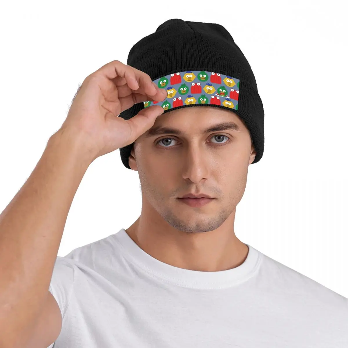 Фото DHMIS персонаж узор теплая вязаная шапка зимняя вязаная шапка Skullies шапочки хип-хоп шапки для унисекс №4