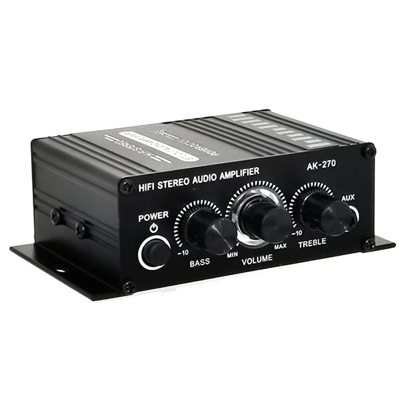 

AK-270 AK270 12V Mini HIFI Power Amplifier Audio Home Car Theater Amplifier 2 Channel Amplifier USB/SD AUX Input