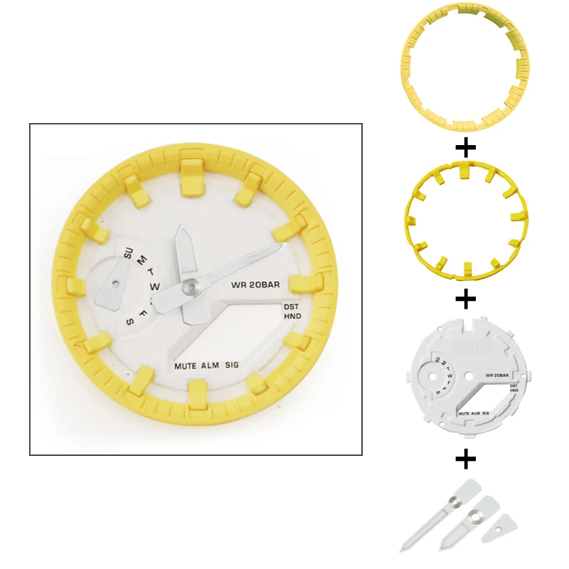 1-GA2100 Циферблат часов + часовой генератор кольцо стрелки для G Shock GA-2100/2110 замена