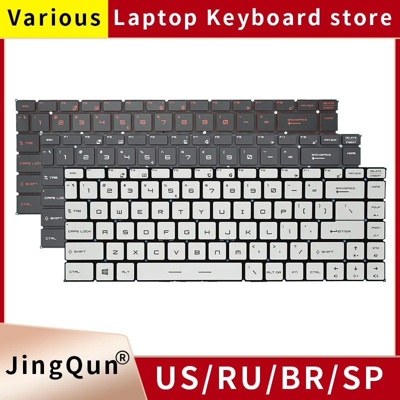 Русская клавиатура для ноутбука с подсветкой для Msi GF65 GF63 PS63 PS42 8RD/E