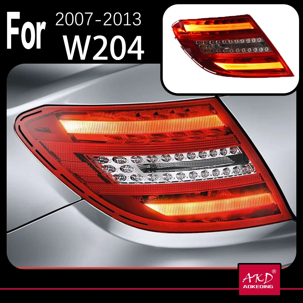 

AKD Car for W204 C200 2007-2013 C300 C260 Taillights Rear Lamp LED DRL Running Signal Brake Reversing Parking light Facelift