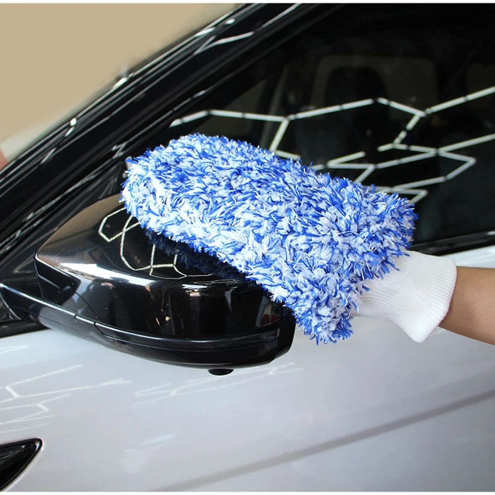 

Double-sided Long Hair Coral Fleece Waterproof Car Washing Gloves Tools Chenille Car Wiping Gloves Wipes Car Cleaning Supplies