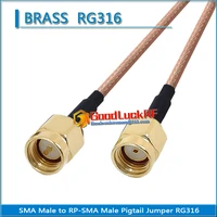 1x pcs high quality sma male to rp sma rpsma rp sma male plug coaxial pigtail jumper rg316 cable gold low loss sma to rpsma