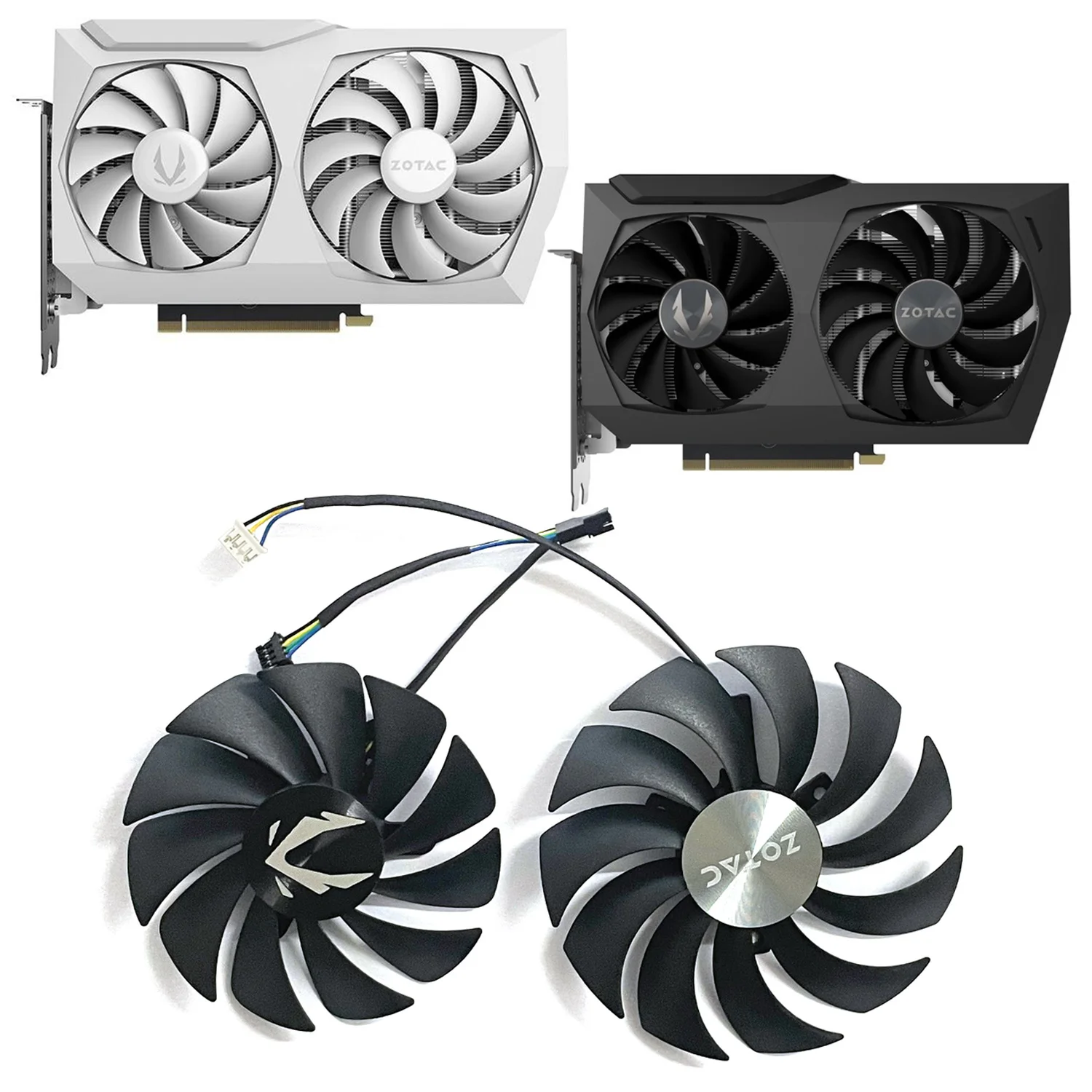 2 шт. 89 мм 100 мм CF9015H12S CF1010U12S 4pin RTX3060 3070 кулер GPU для Zotac Rtx 3070 Twin RTX 3060Ti AMP Moon White GOC 2 шт. 89 мм 100 мм CF9015H12S CF1010U12S 4pin RTX3060 3070 кулер GPU для Zotac Rtx 3070 Twin RTX 3060Ti AMP Moon White GOC