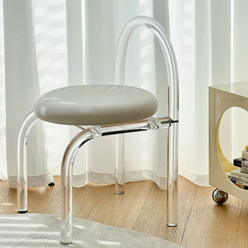 

Six Colors Crystal Makeup Chair transparent Acrylic lazy adults dining chairs lounge relax meubles de salon interior furniture