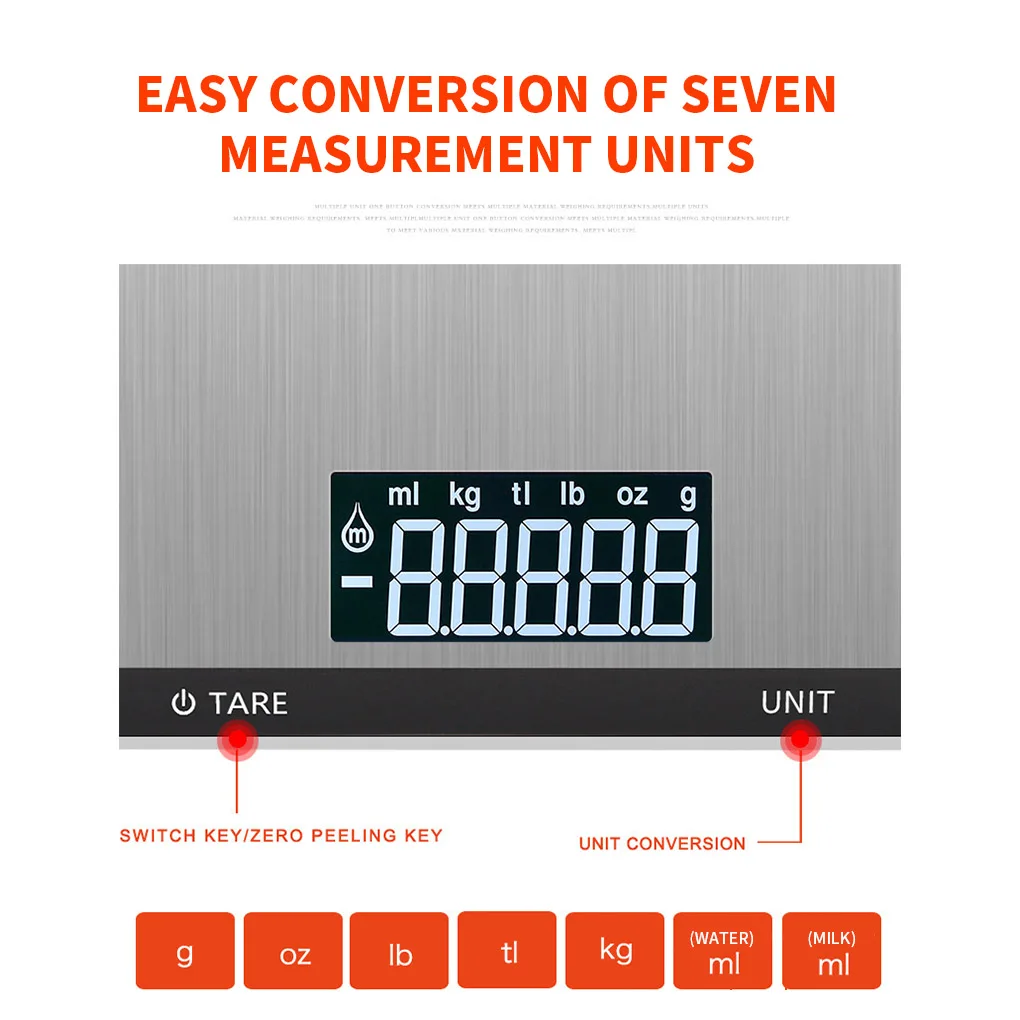 

Кухонные весы для пищевых продуктов, цифровые водонепроницаемые электрические весы для выпечки, 5 кг, 1 г