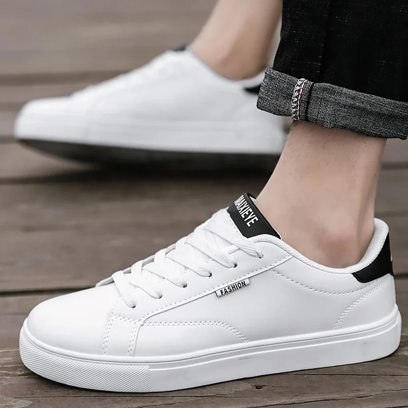 

2024 New Men Sneakers Casual Shoes Men Flats Zapatillas Hombre Pu Leather Breathable Shoe Mens White Sports Tenis Shoes