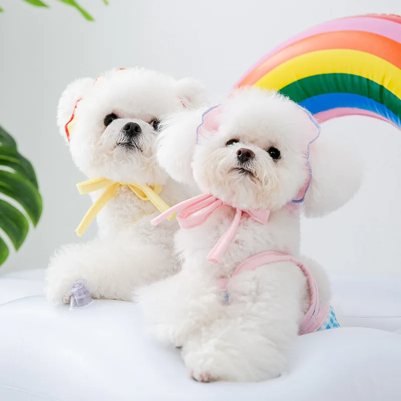 

Puppy Summer Clothes Swimming Cap One-piece Suspender Bikini Dog Vests Clothing for Cats Chihuahua for Small Breeds Dogs