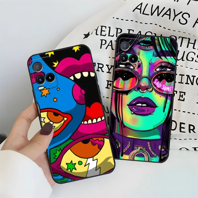 

Красочные психоделические искусства для VIVO Y31 IQOO 9 U5x U5 V21e V23 Y31s Y76 X60 X70 X80 Y33s Y21 Y73 Y15s Pro Plus Обложка