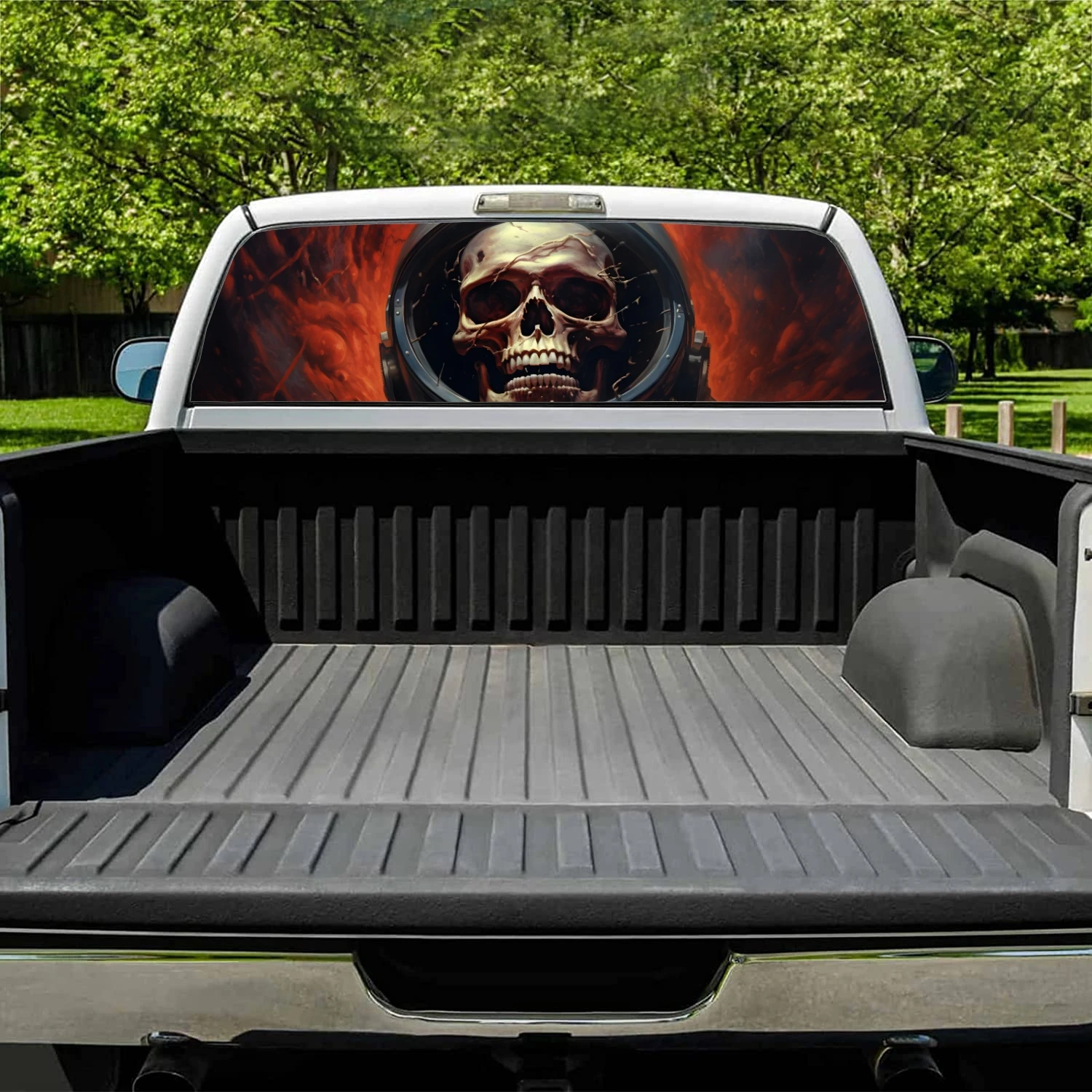 Наклейка на заднее стекло автомобиля универсальная прозрачная виниловая