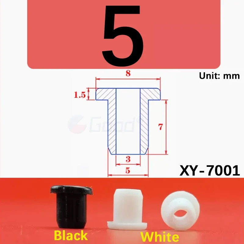 Черная круглая полая силиконовая резиновая втулка, втулка с отверстием, проволочные Кабельные втулки 5 мм-33,3 мм, прокладка, защитные втулки