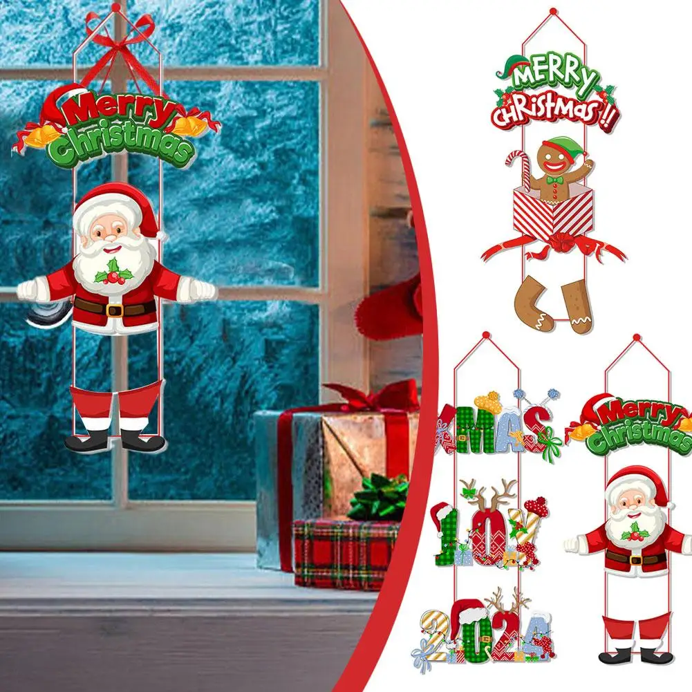 

Рождественское украшение, подвеска для двери, мультяшная настенная подвеска в виде рождественского Санты, украшение на Рождество, Пряничная дверь, человек-Клаус, вешалка U3S7