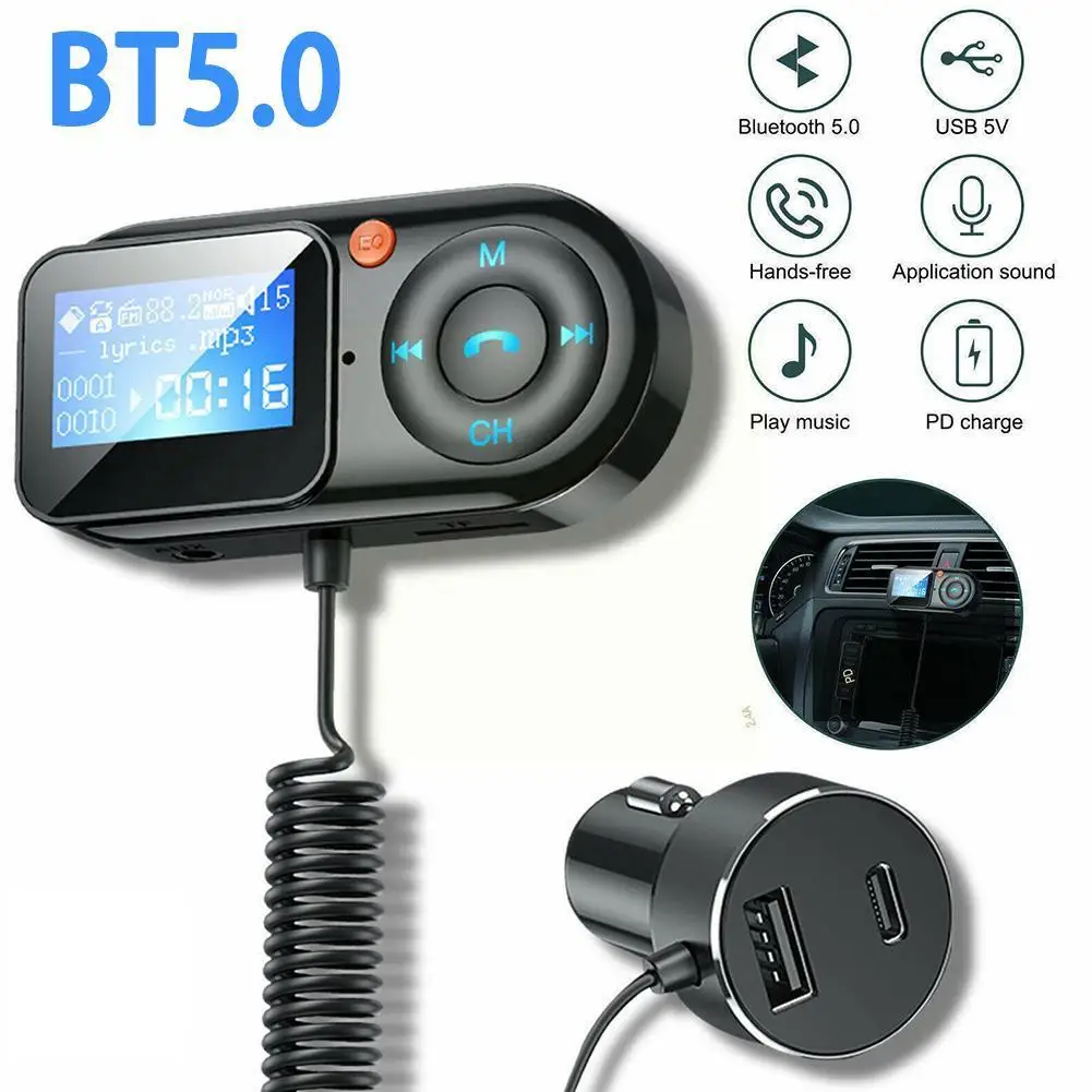 

Car MP3 Bluetooth 5.0 Receiver Car Player Music Usb Car Charger FM Accessories Charger Car Transmitter FM Modulator C9P7