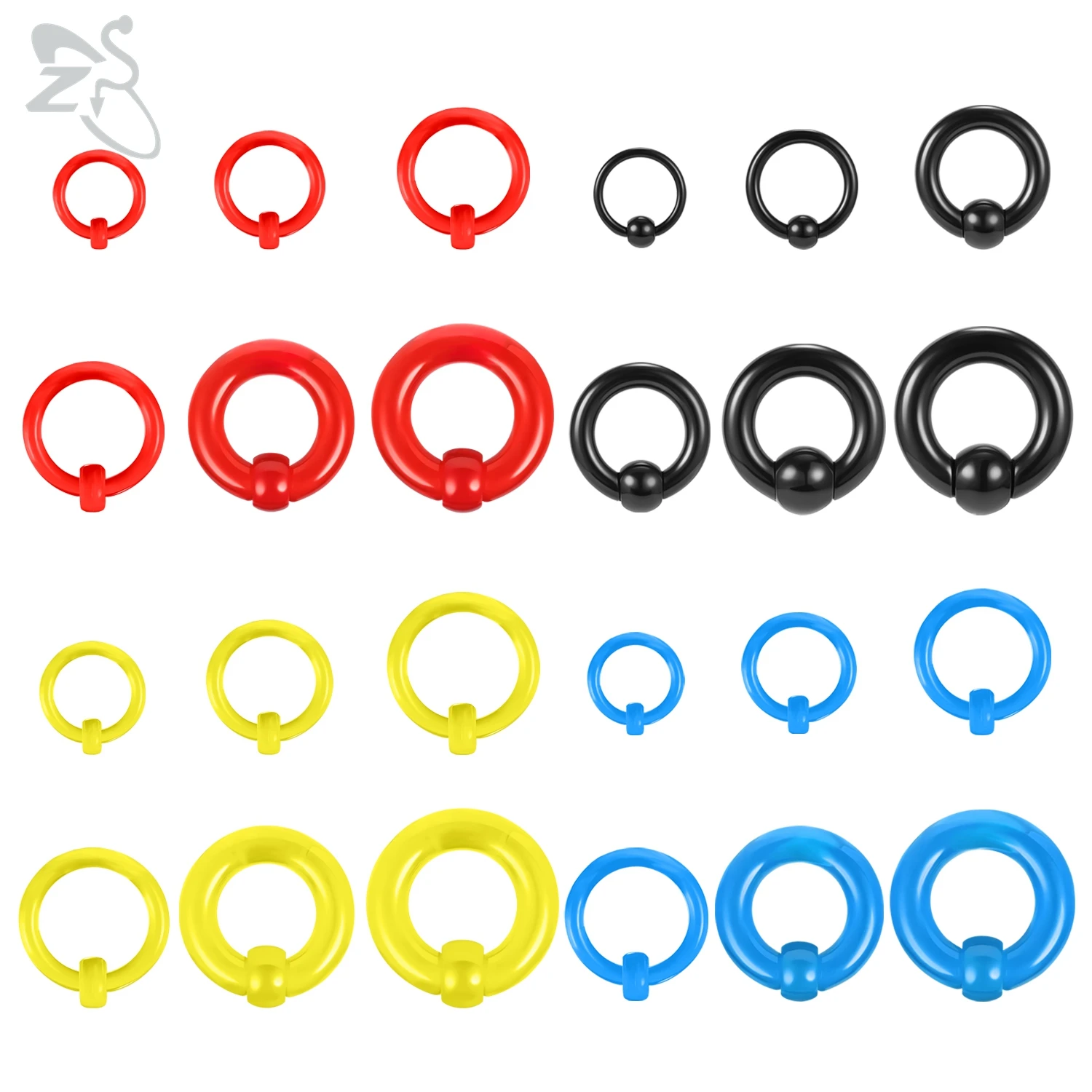 ZS 1 шт. кольцо из акриловой перегородки желтые синие кольца бусин в недоступном