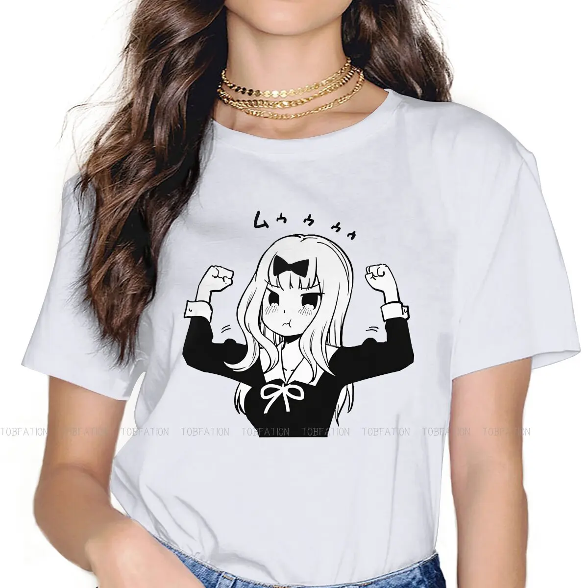 

Chika Fujiwara Buff Women's TShirt Kaguya Sama Love Is War Crewneck Girls Short Sleeve 4XL Lady T Shirt Humor Fashion Gift
