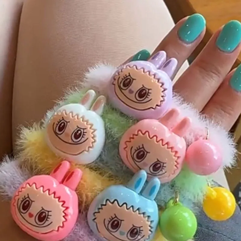 5 шт. повязка для волос Labubu детей девочек Kawaii аксессуары Labbubu мультяшная фигурка