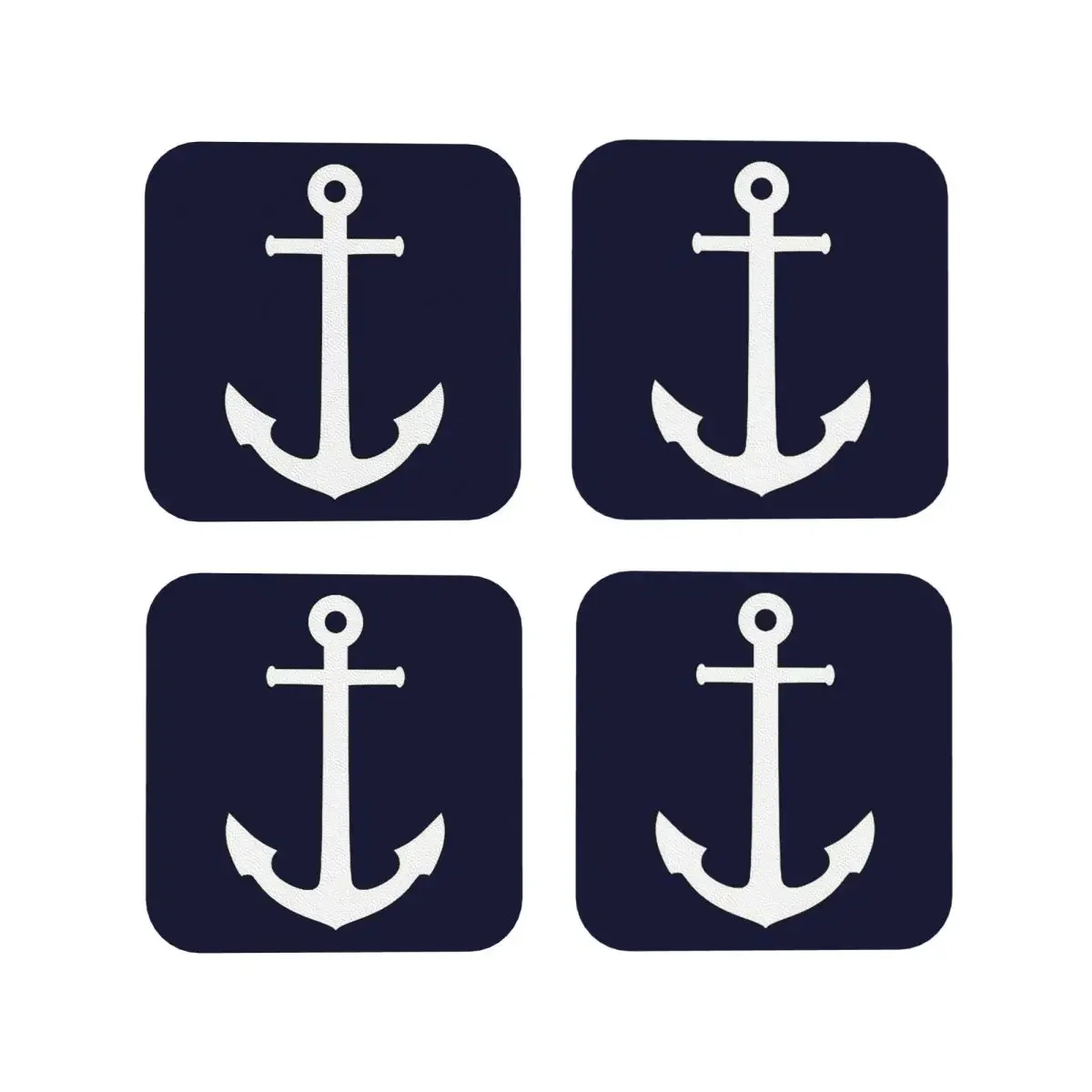 Подставки кухонные с белым якорем темно-синего цвета водонепроницаемые