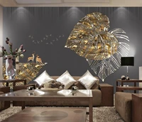 beibehang papel de parede custom 3d wallpaper mural new chinese light luxury gold leaf elk background wall paper