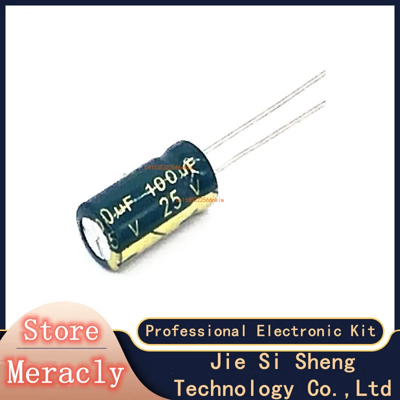 

20pcs/lot T01 25V 100UF Low ESR/Impedance High Frequency Aluminum Electrolytic Capacitor Size 6*12 100UF25V 20%