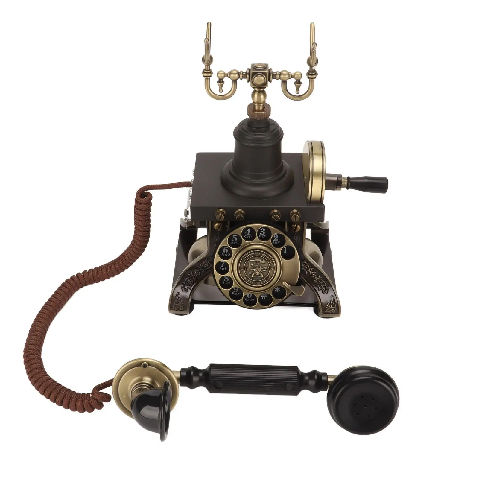 Старинный стационарный телефон с вращающимся циферблатом-классический
