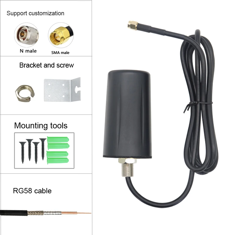 TS9 Signal Booste 5G 4G LTE WIFI Omni GSM High Gain 15dbi IP67 Outdoor Indoor Waterproof Antenna With 3m Low Loss Copper Cable