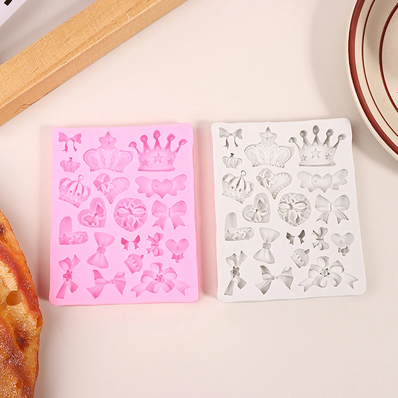 Корона в форме банта 3D помадка для торта силиконовая форма DIY формы из полимерной