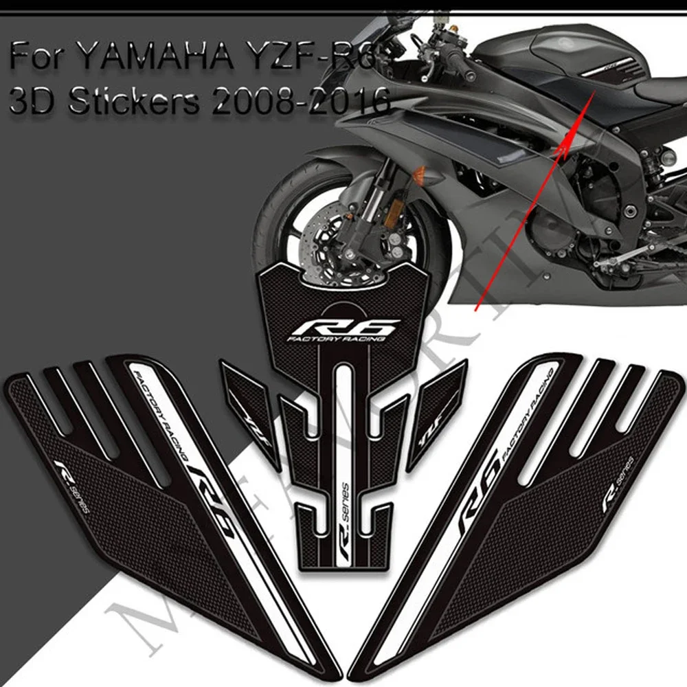 Наклейки на бак наклейки защитные газовое масло комплект колена для YAMAHA YZF-R6 YZF R6