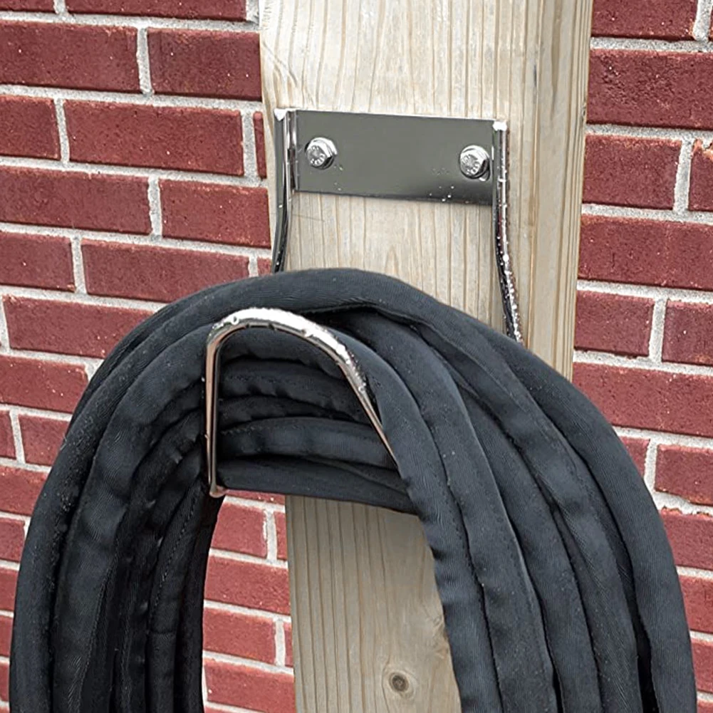 

Rack Water Hose Hook 304 Stainless Steel 6.3x7x6 Plugs Screws Garden Hose Holder Easy To Use Durable Rust-proof