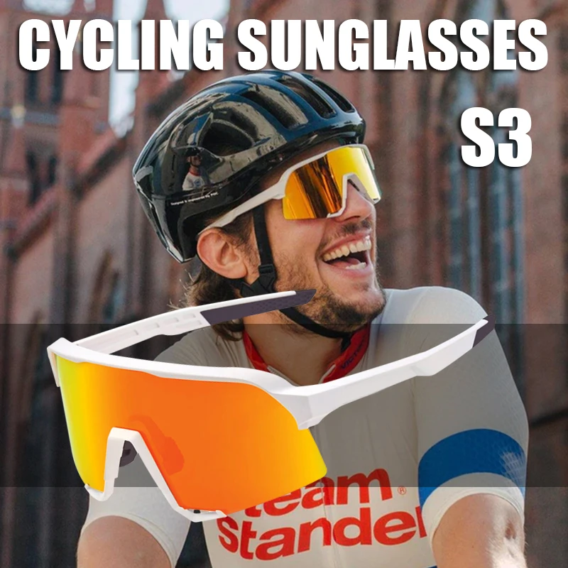 

Новинка 2023, велосипедные очки S3, очки для верховой езды на горном велосипеде, ветрозащитные солнцезащитные очки с УФ-защитой, ультратонкие спортивные солнцезащитные очки из поликарбоната