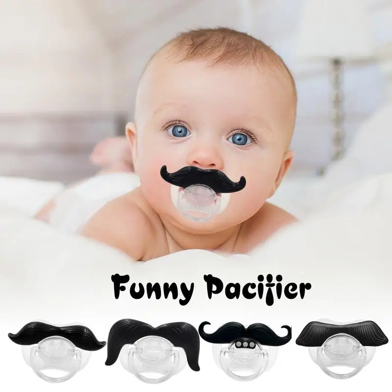 

Food Grade Silicone Baby Pacifier Funny Infant Pacifier Beard Pattern Design Home Toddlers Unisex Portable Cute Pacifiers
