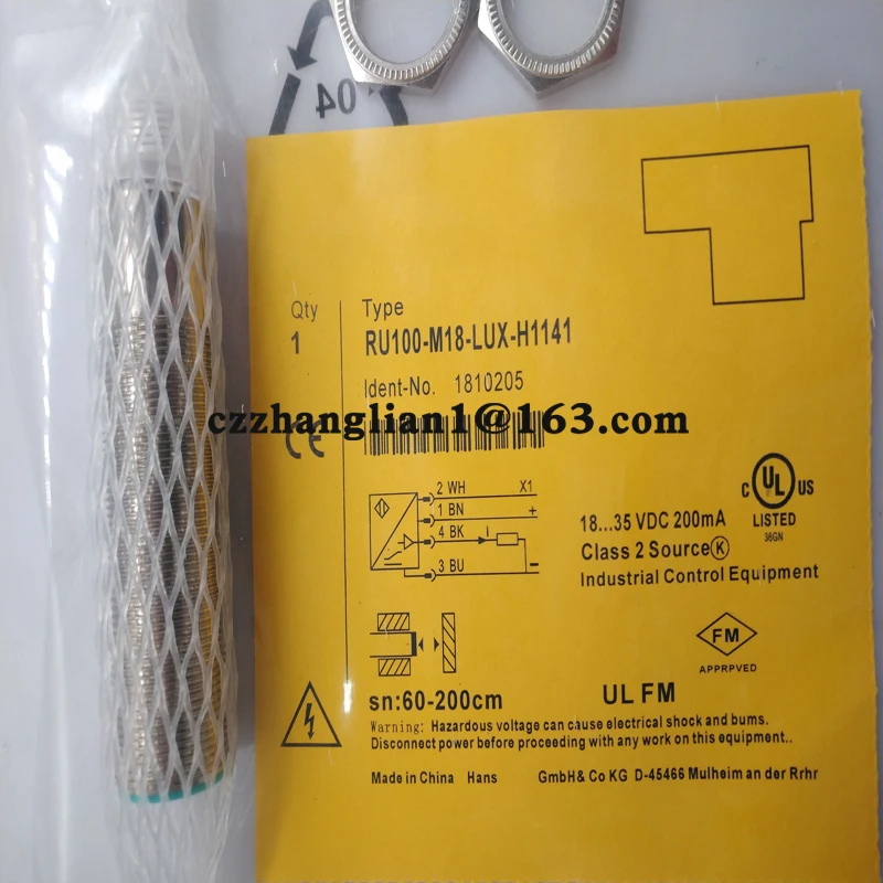 Совершенно новый ультразвуковой датчик RU100-CP40-AP6X2 RU100-CP40-AN6X2 RU100U-M18M-LFX-H1151 Гарантия