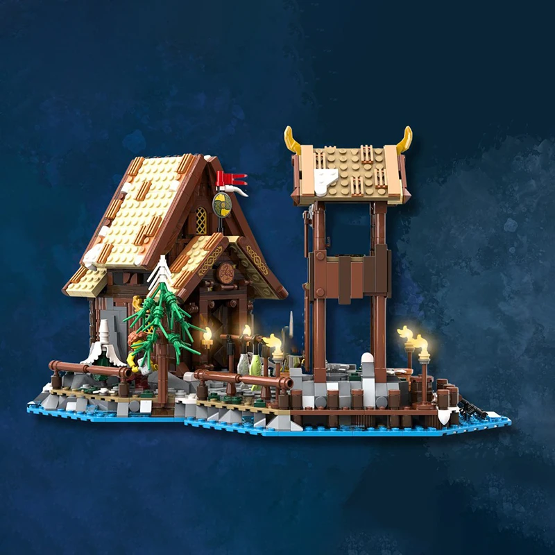 MOC Лидер продаж вид на улицу деревня викингов морское расширение средневековые