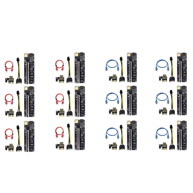 

6 шт. PCI-E Райзер 009S Plus карта PCIE PCI E расширитель GPU X16 USB 3,0 до 6 контактов Переходник кабеля для майнинга видеокарты