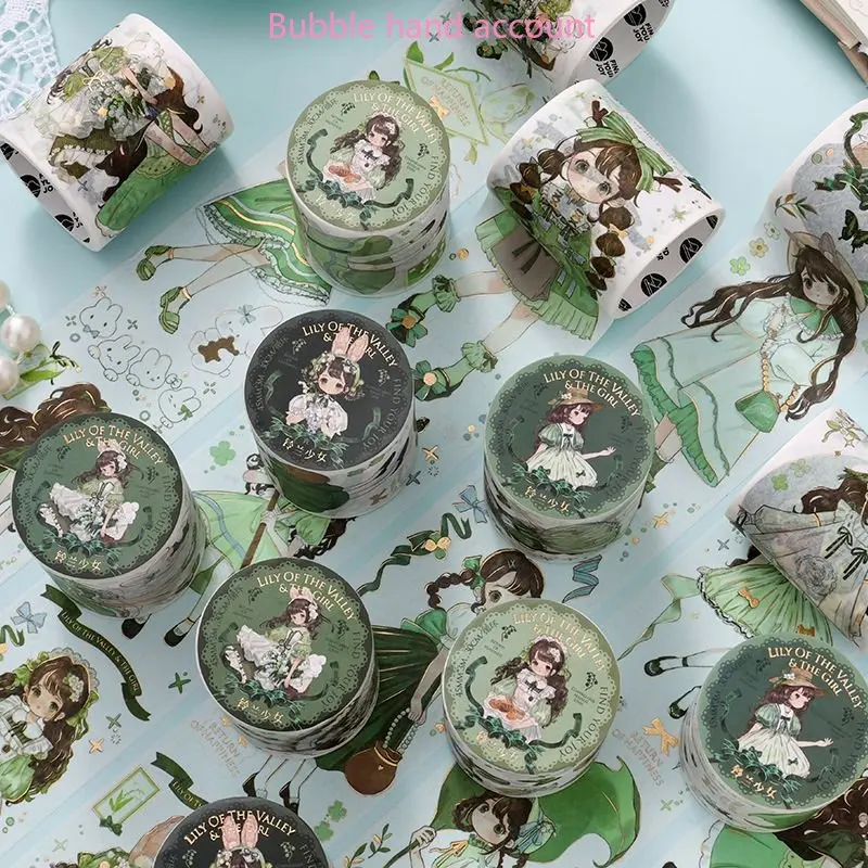 

Lily of The Valley Girl Series Adhesive Tape Cute Two-dimensional Paper Sticker Hand Account Decoration Material Sticker