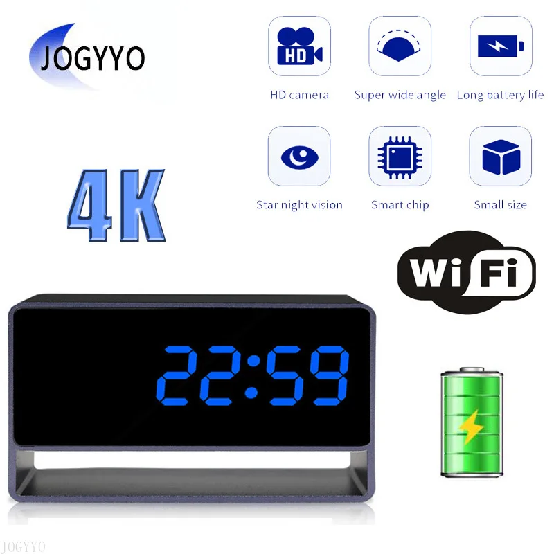 

HD 4K часы, ip-камера WIFI ночное видение мобильный P2P/AP с дистанционным управлением, поддержка скрытой TF-карты