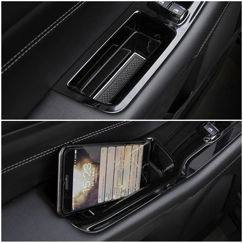 

4pcs Car Door Side Handle Armrest Storage Box ABS Plastic Black Direct Fit For Ford Edge 2015 2016 2017 2018 2019 2020