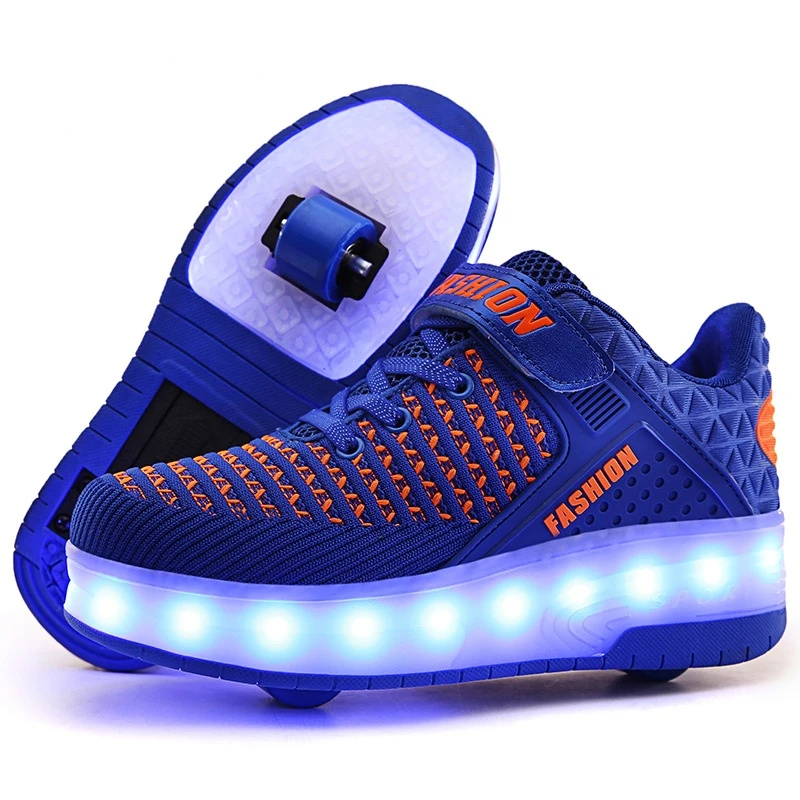 

Светящиеся роликовые коньки Heelys, детские кроссовки с зарядкой от USB, на двух колесах, легкая спортивная обувь для детей и девочек