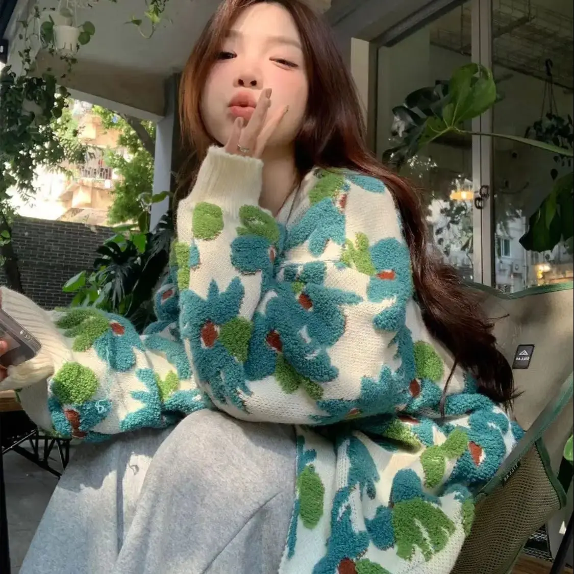 Вязаный кардиган для женщин осень-зима милый жаккардовый уникальный шикарный