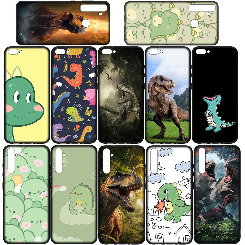 Мягкий силиконовый чехол с мультяшными динозаврами для Samsung Galaxy S24 S23 Fe Ultra Plus A55 A35