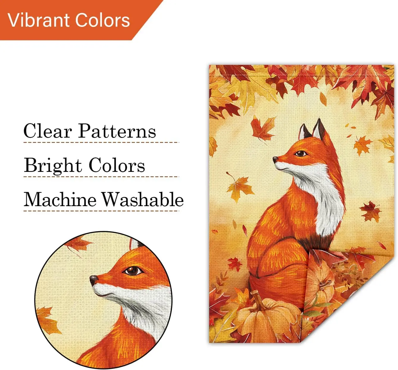 Осенний садовый флаг Луизы Маэлиса с кленовой лисой двухсторонний 12x18 дюймов