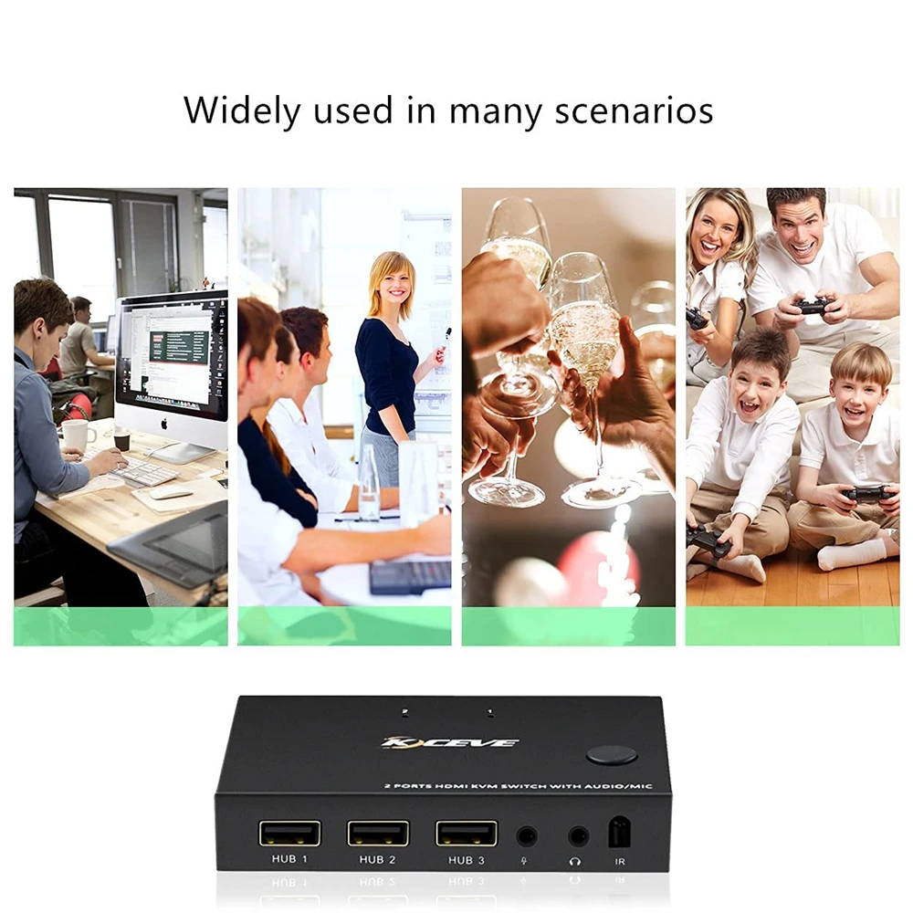 HDMI 2 0 KVM переключатель с аудио порта в 1 выход совместное использование