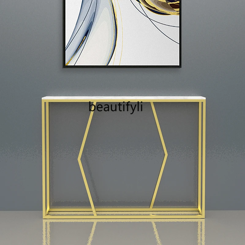 

LBX Console Tables Marble a Long Narrow Table Table Wall Cabinet Modern Minimalist Decoration Long Narrow Case Shelf