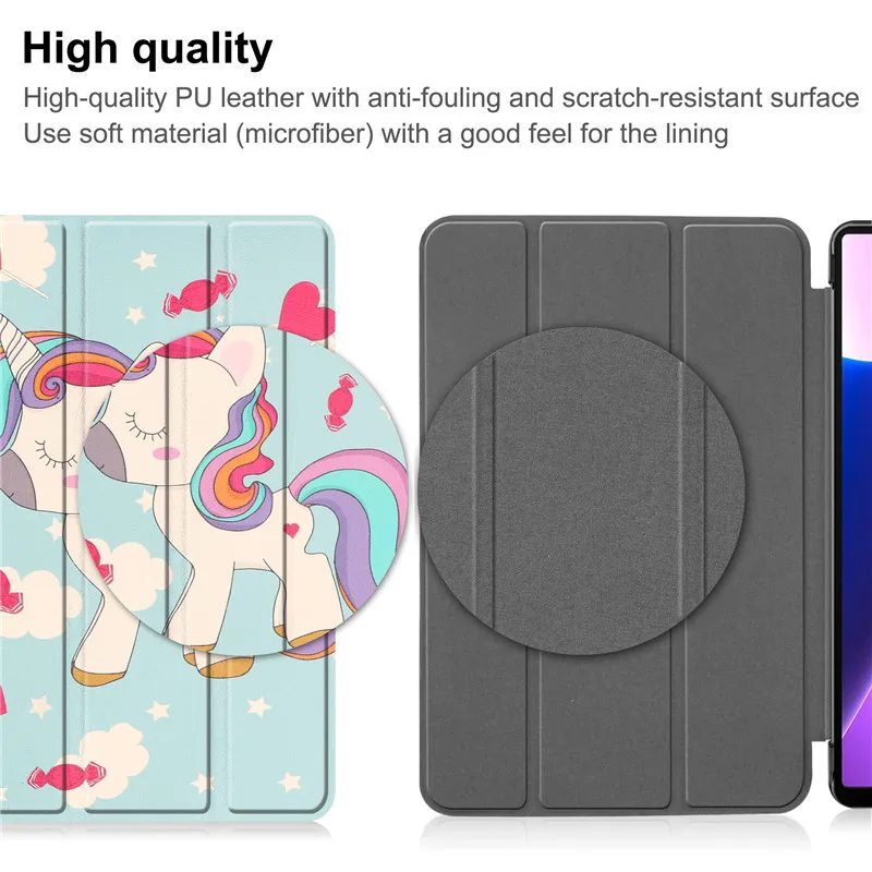 Tablet Case for Lenovo Tab M10 Plus 3rd Gen TB-125FU Cute Unicorn Painted Hard PC Back Cover