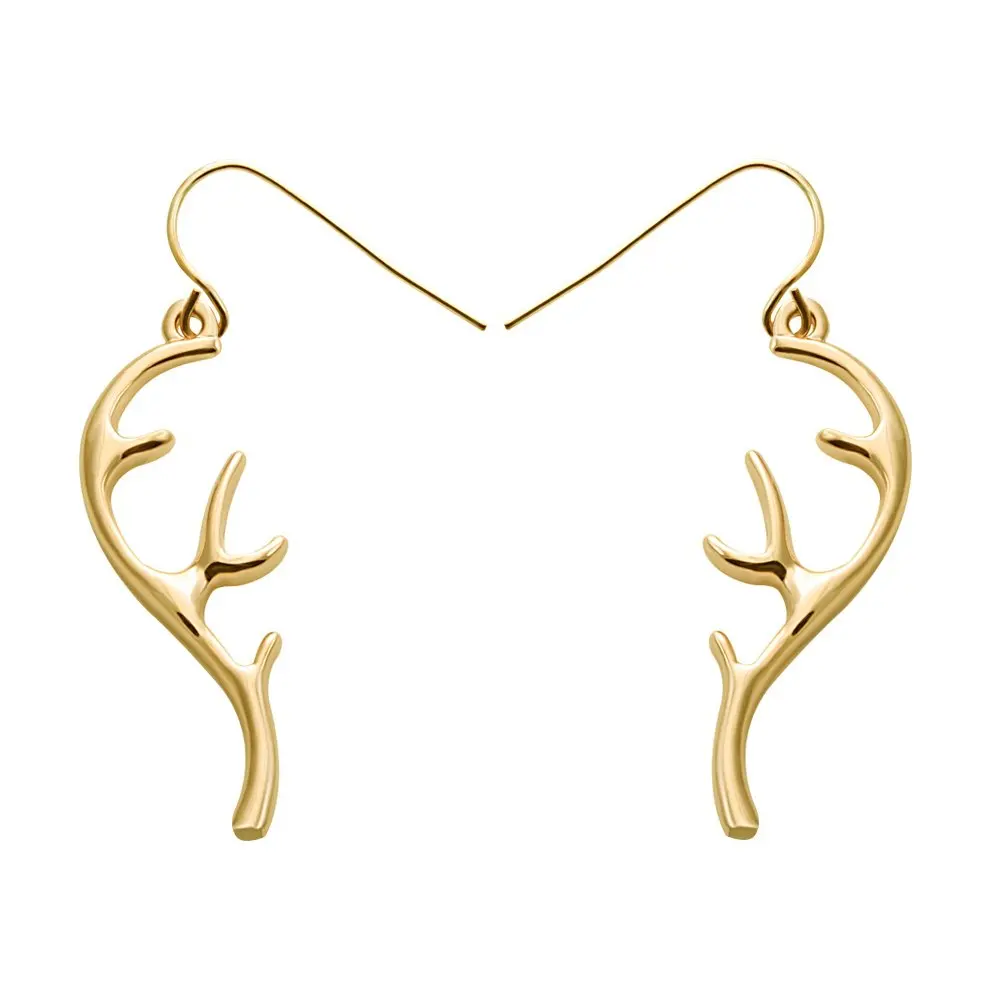 Женские серьги-подвески с оленем