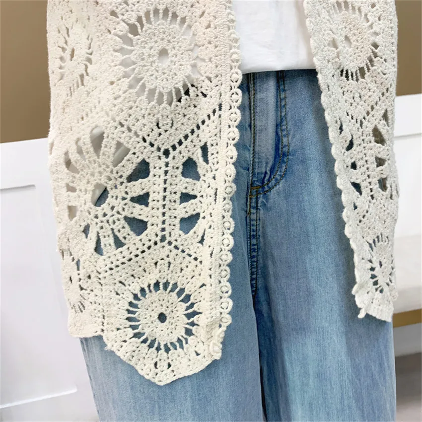 Женский ажурный жилет в стиле бохо повседневный богемном ретро с цветочным
