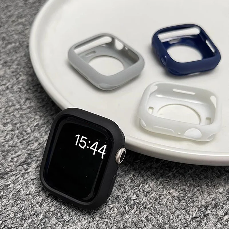 Фото Силиконовый чехол для Apple Watch 11, 46 мм, 42/40/44/41/45 мм, аксессуары, защитный бампер, чехол из ТПУ, iwatch Series 10, 9, 8, 7, 6, 5, 4, 3, SE №3
