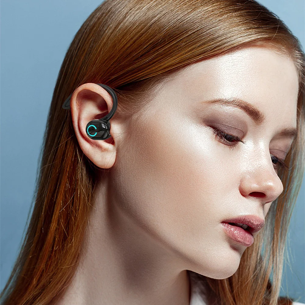 Wireless Earphones Bluetooth headset Mini ear hook sports anti loss music call hidden earplugs With Mic for Smart Phone 6