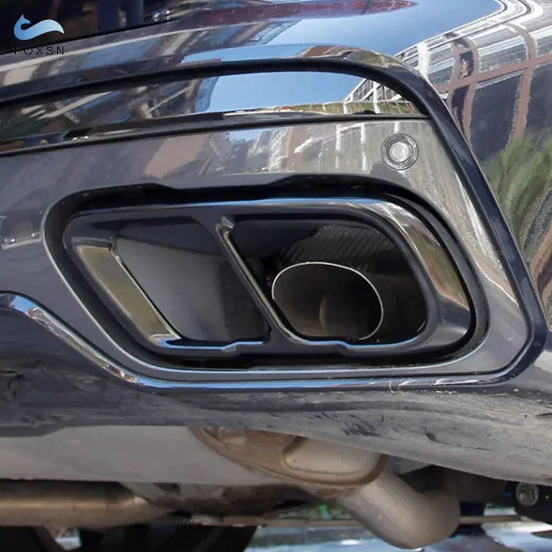 Нержавеющая сталь 2 шт. автомобильный глушитель выхлопная труба выходная крышка